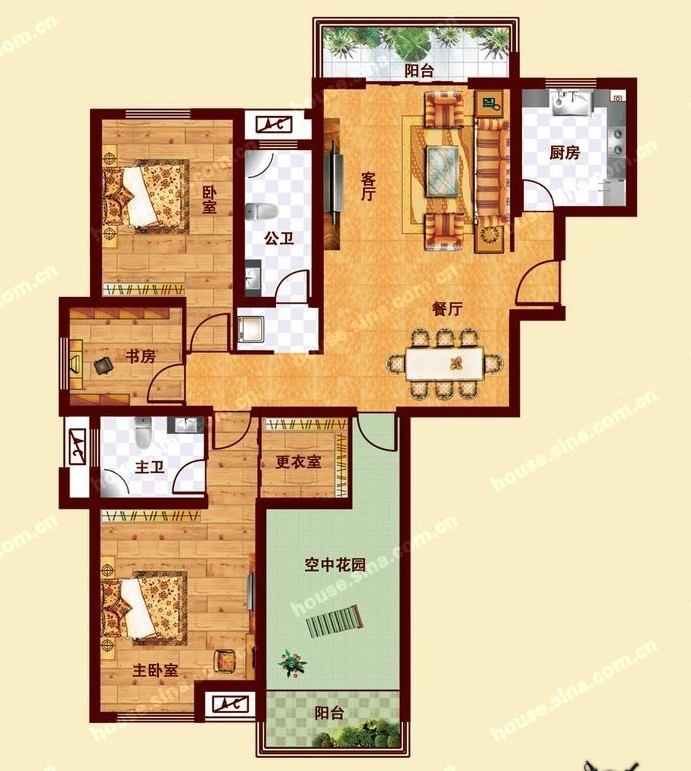 N1戶型 四室兩廳兩衛 154-164㎡