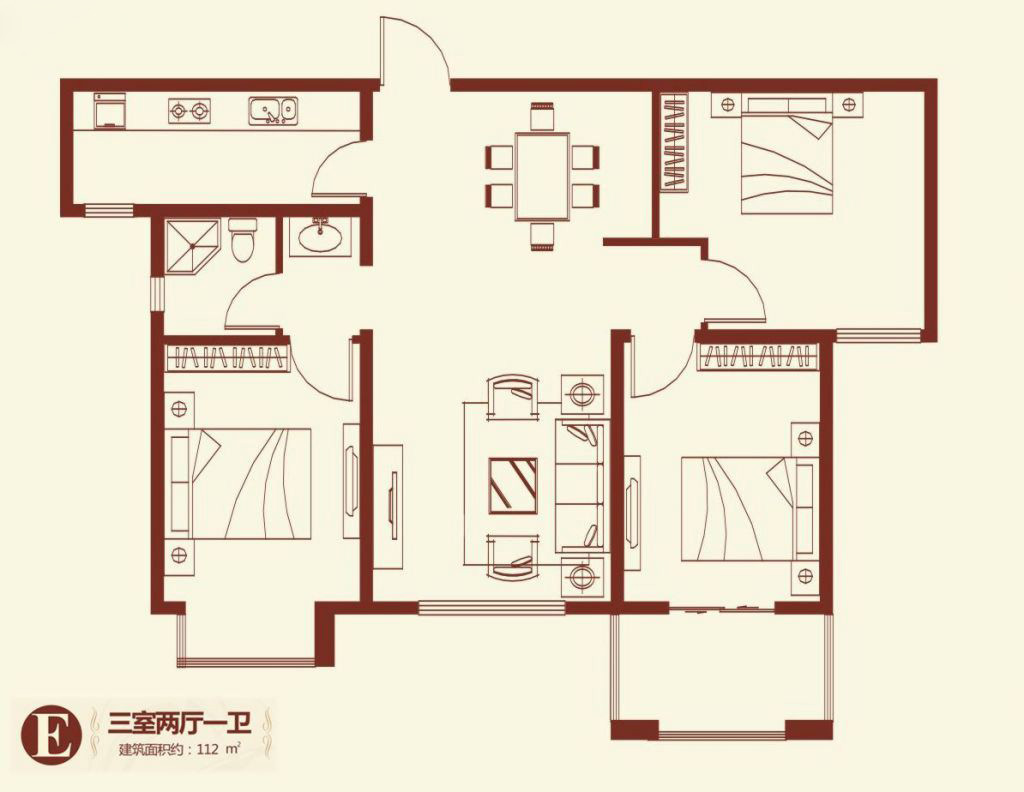 紫薇壹號·西韻3室2廳1衛112㎡